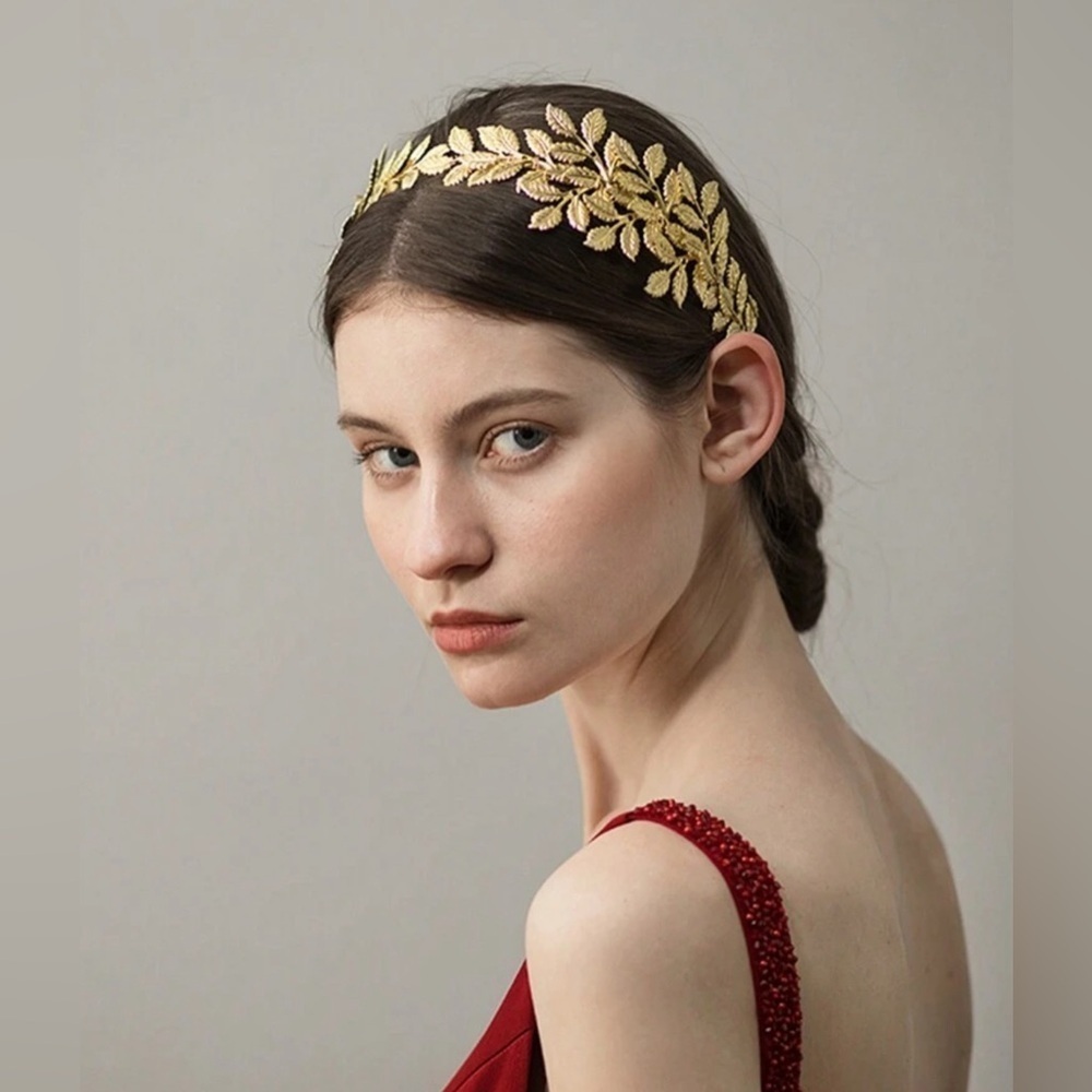 Greek Roman Gold Leaf Tree Branch Crown Baroque Headpiece Wedding Headband New ✨